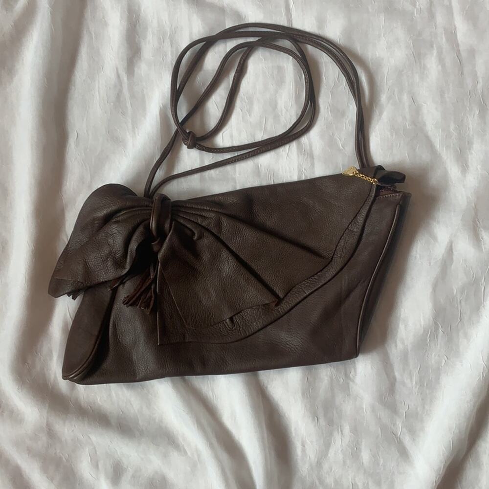 Brio‎ chocolate brown genuine deerskin leather purse